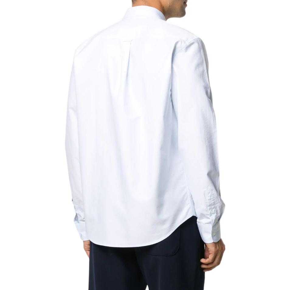 Maison Kitsune Three Color Fox Embroidered Button-Up Long Sleeve Shirt Men shirts Light-Blue FM00400WC2010-P410