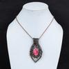 Pink Thulite Pendant Gemstone Jewelry, 999 Copper Wire Wrapped Pendant, Handmade Jewelry Birthstone Pendant, Gift For Him