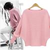Spring Women's Loose-Fit Bat Sleeve One-Shoulder Sweater - Large Size, Long-Sleeved Top