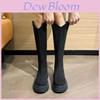Bottes hautes pour femme style anglais avec semelle imperméable pour l'automne-Hiver