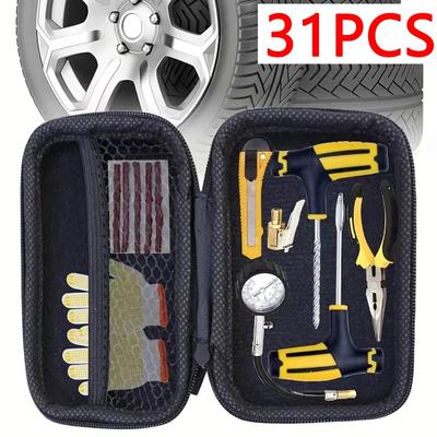 31 Adet Araba Lastiği Tamir Alet Takımı Oto Bisiklet Tubeless Lastik Lastik Patlağı Lastik Tamir Takımı Tıkaç Garaj Tamir Tıkaç Aletleri Aksesuarları