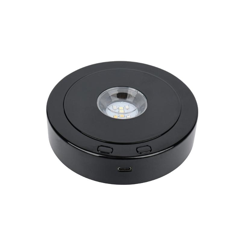 Adjustable Speed Rotating Light Stand 360 Degree Display Base Rotating Display Stand for Jewelry Artwork Display