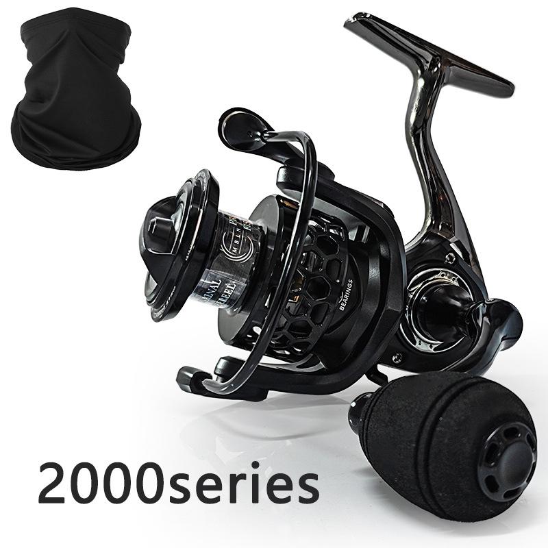 

Metal Spinning Fishing Reel with Black Neck Gaiter, Series 2000-7000