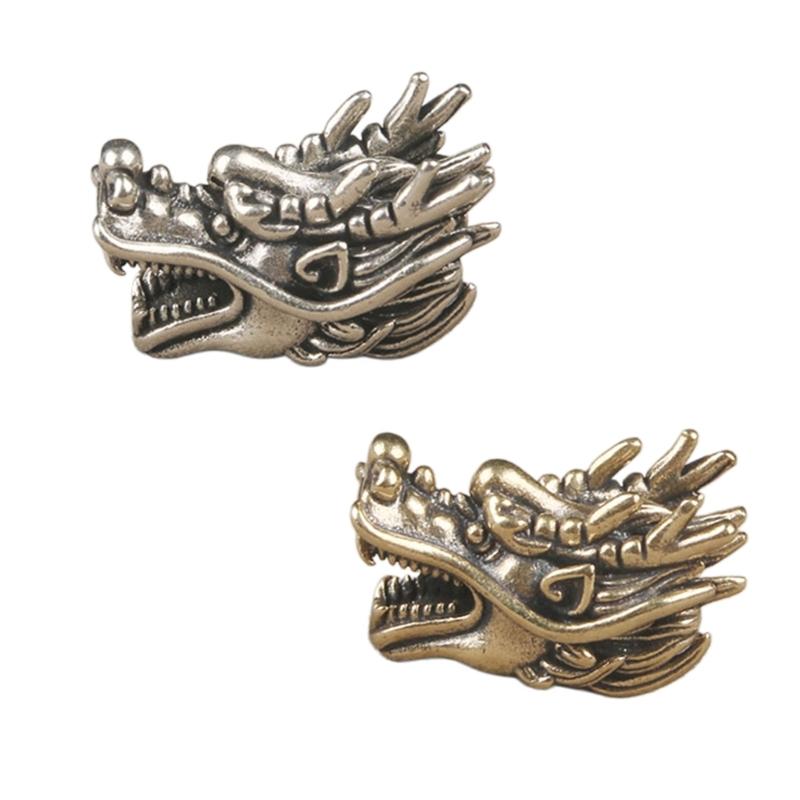 Pack of 3 Dragon Head Shape Metal Paracord Pendant Metal Texture Suitable for Fashion Enthusiasts Gear Upgrading
