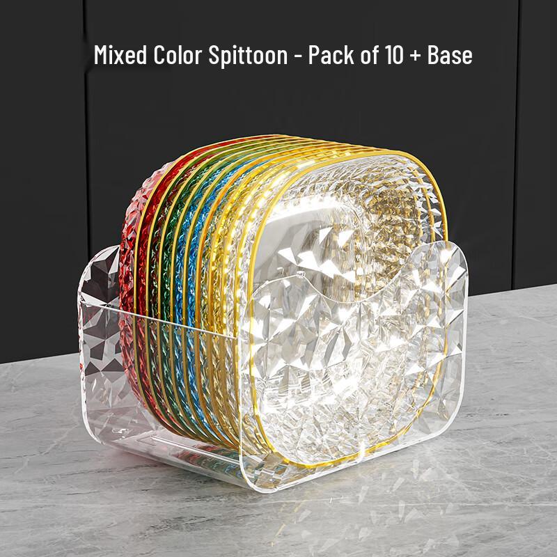 KANGMO Multi-Color Boat-Shaped Plastic Waste Plates 10-Pack