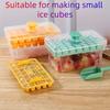 68- Cavity Double-Layer Press Type Ice Cube Tray with Storage Box – Quick-Freeze Ice Maker Kitchen Gadget in Green and Yellow