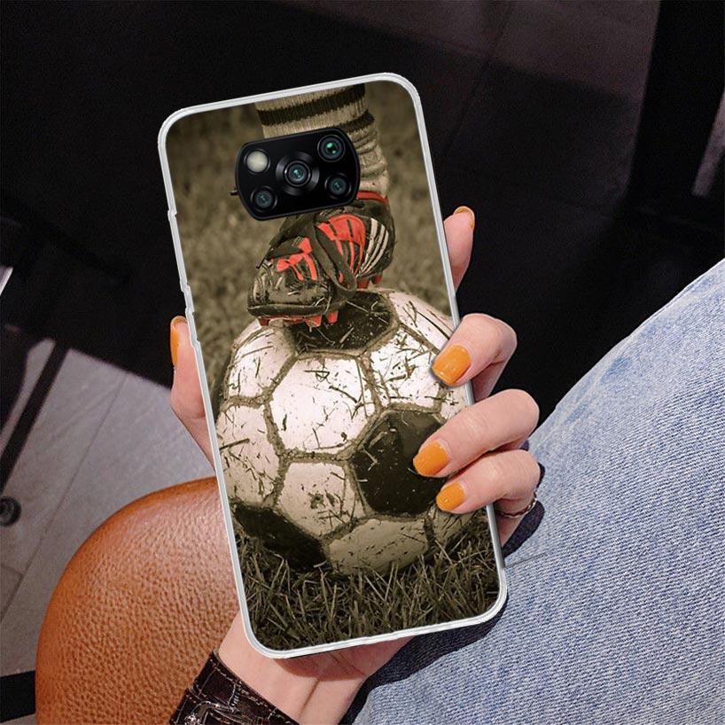 Football Soccer Ball Design Phone Case For Xiaomi Poco X7 X6 X5 Pro F7 Ultra Redmi 15C 15 13C 13 12C 12 10 10A 10C 9 9A 9C 9T Co