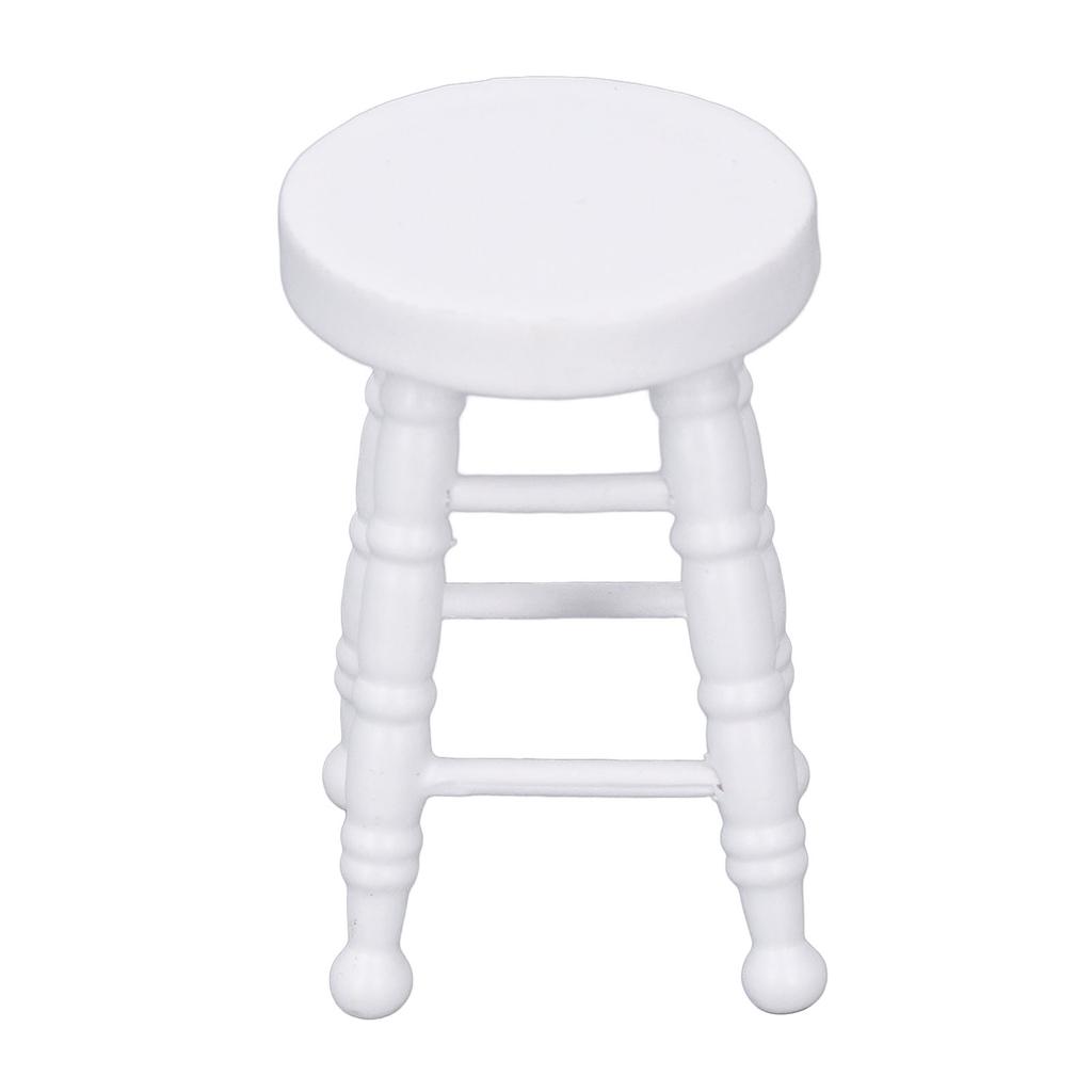 1:12 skala Puppenhaus Hocker Stuhl Holz Handarbeit Szene Ornament Modell Miniatur Runde Hocker