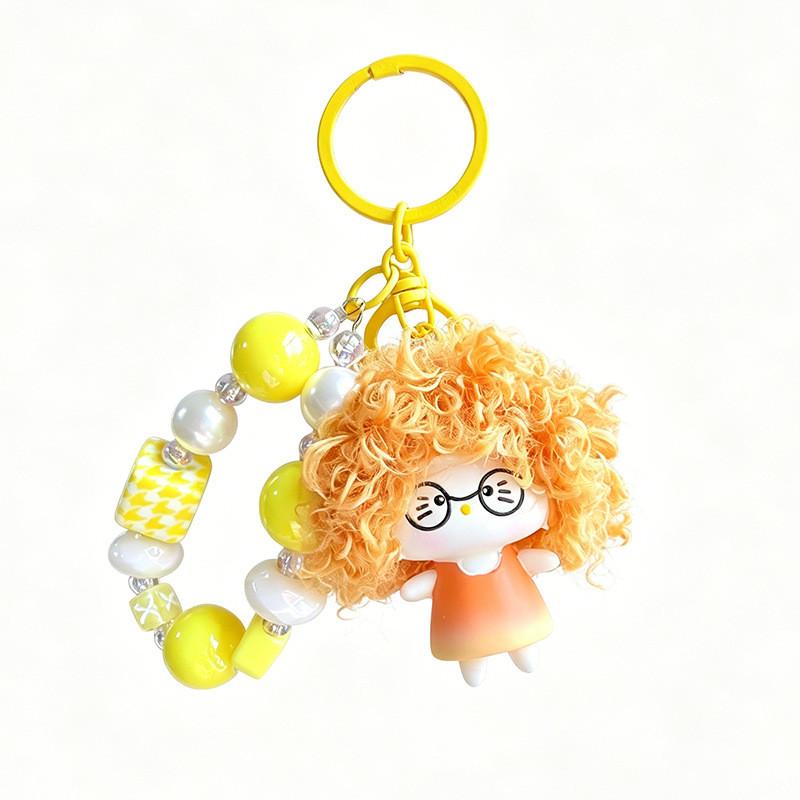 Cat Keychain With Resin Craft And Cute Wave Style For Travel And Celebration Gifts