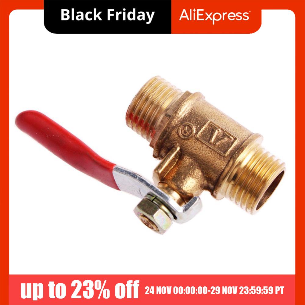 

G1/4 Air Compressor Brass Pipe Fittings Switch Ball Valve Pipe Male to Male Thread brass
