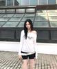 Ijeulum Adore Me Two-Way Boat Neck Long Sleeve (Ivory)
