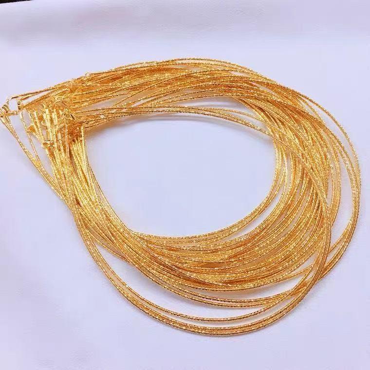 Vietnam New Strong Color Retention Gold Choker Necklace, Dual Wear, 1.5mm Thickness