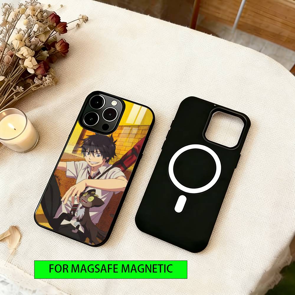 

Blue Exorcist Phone Case For iPhone17,16,15,14,13,12,11 Plus,Pro Magnetic For Magsafe Wireless Charging iPhone12Pro