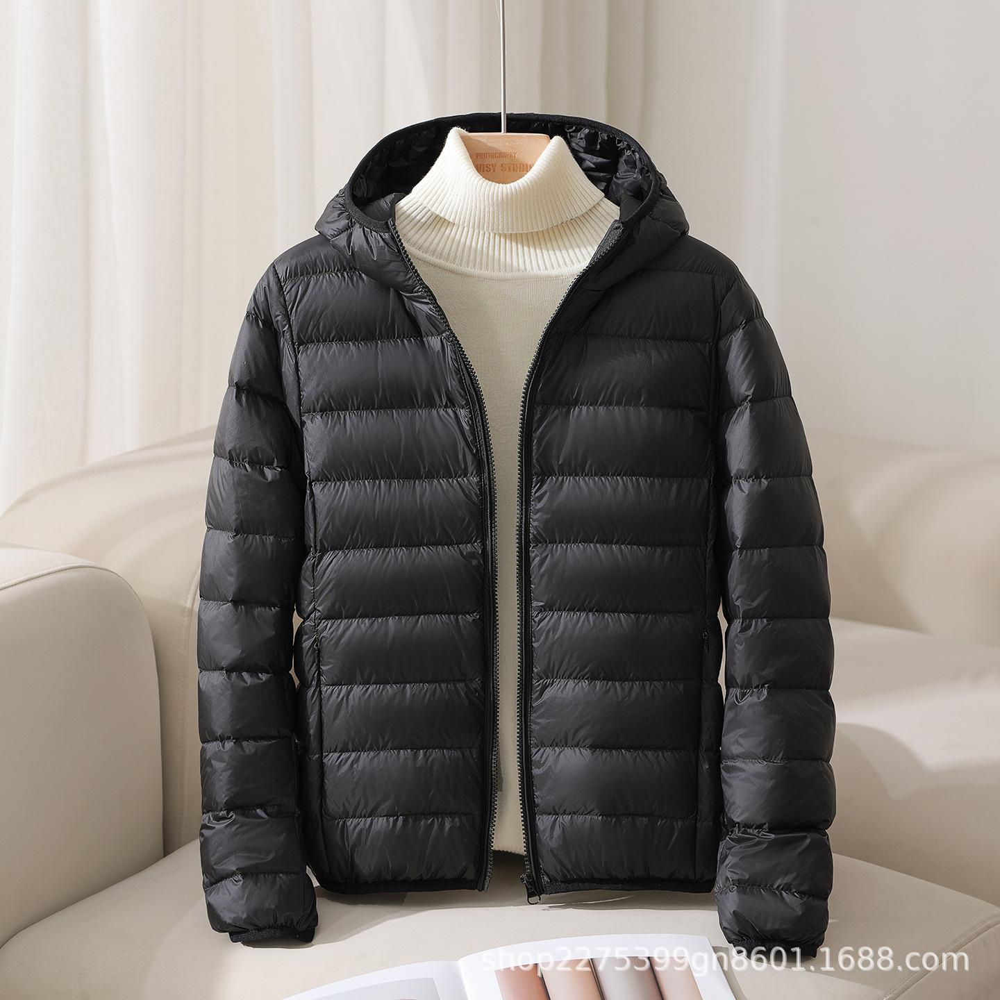 

Легкая пуховая куртка для женщин, короткая, с капюшоном, приталенного силуэта, больших размеров, легкая верхняя одежда L чёрный