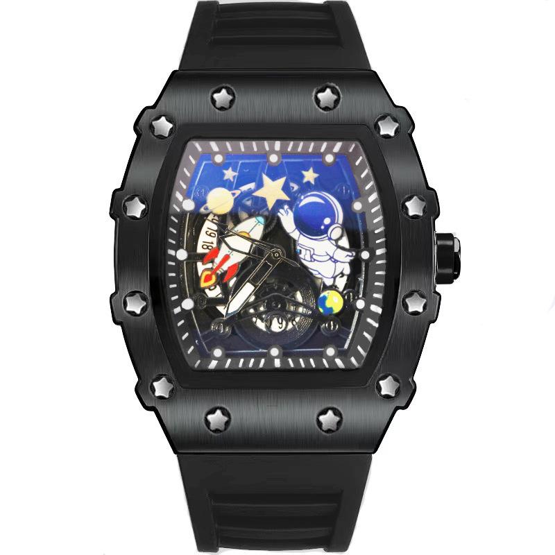 Luxury Skeleton Quartz Watch Men Top Brand Steel Fashion Classic Watch Waterproof Male Astronaut Dial Clock Relogio Masculino