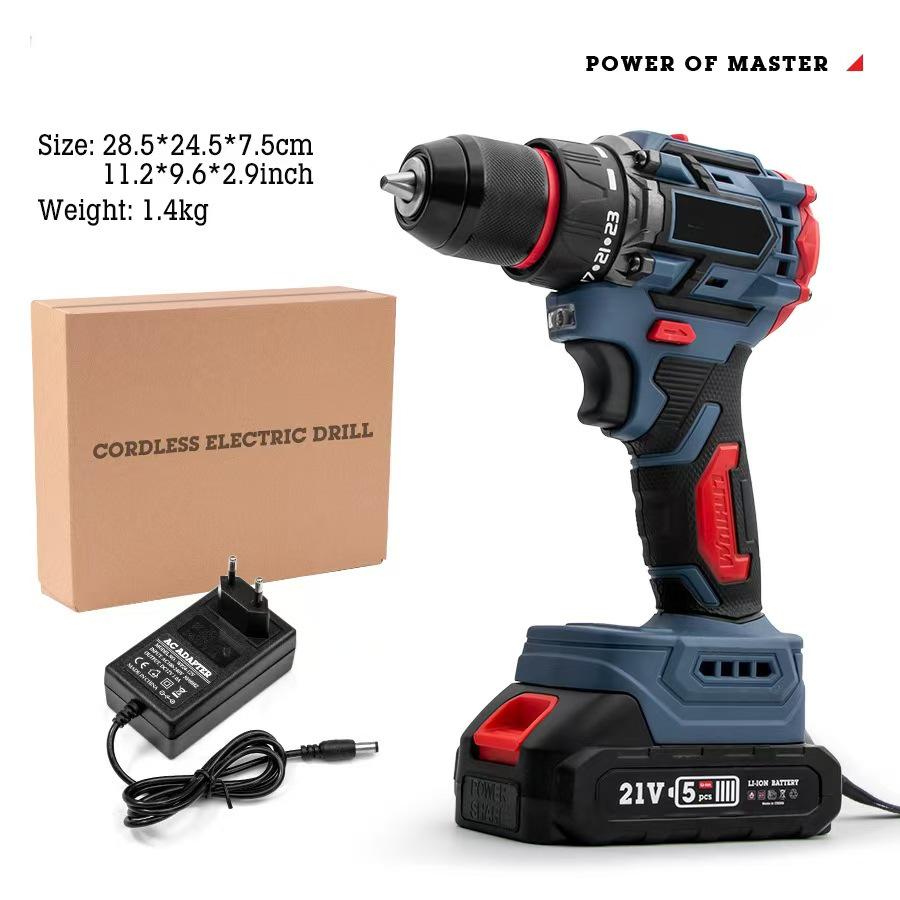 21V Brushless Lithium Rechargeable Hand Drill & High-Power Electric Screwdriver Set