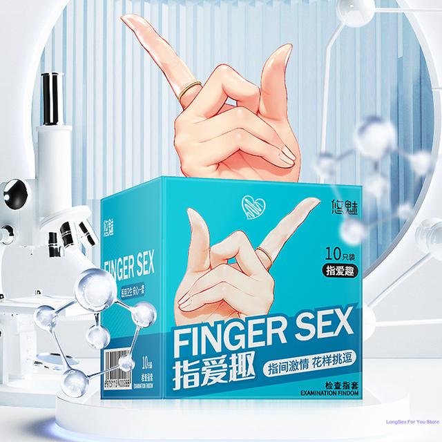 Latex Clitoris Stimulation Finger Sleeve Sex Toys For Couple High Elastic Vaginal Stimulator Finger Cots Lesbian Finger Extender