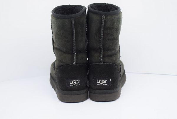 UGG Australia/CLASSIC SHORT/Leather Mouton Boots/22.0/Black/Women’s/Inner Fur/Short Boots(USED)