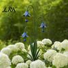 Vintage Style Garden Ornament Calla Lily Stake with Bells, 24 Inch Metal Triple Flower Wind Chime, Terrace Accessory Weatherproof Iron Outdoor