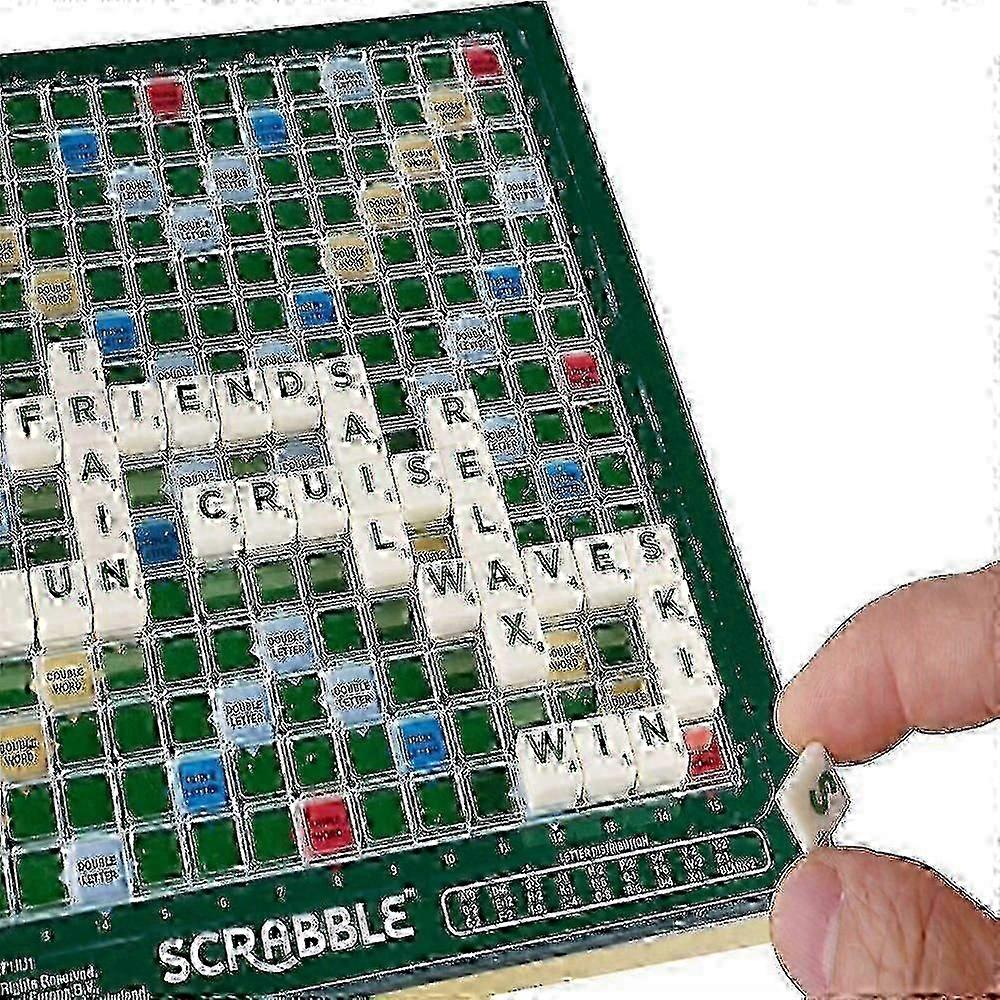Deluxe Scrabble Set with Locking Tiles for Family Fun_fosm
