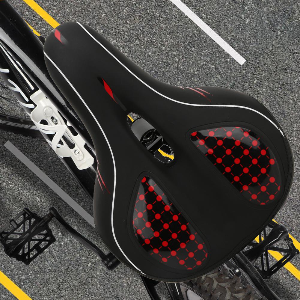 Cykelsadel Sits Stor Rumpa Mjuk Silikon Mountainbike Cykling Kudde med Fjädringsboll Röd