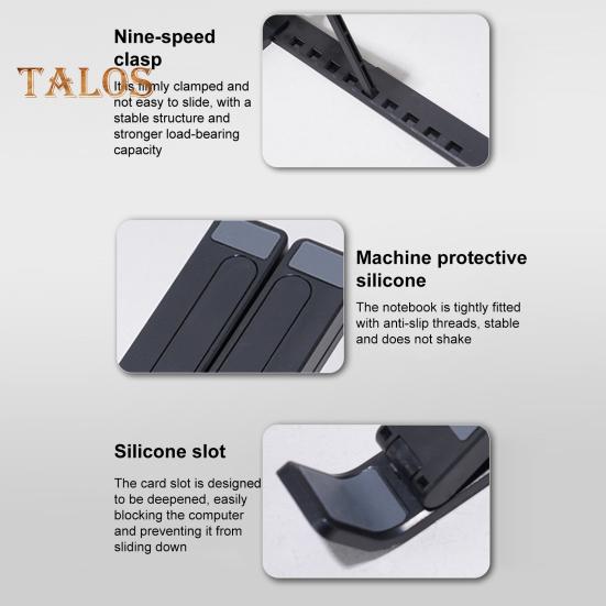 Laptop Stand Portable Notebook Holder Strong Load-bearing Height Adjustable Foldable Design Notebook Mount Computer Stand