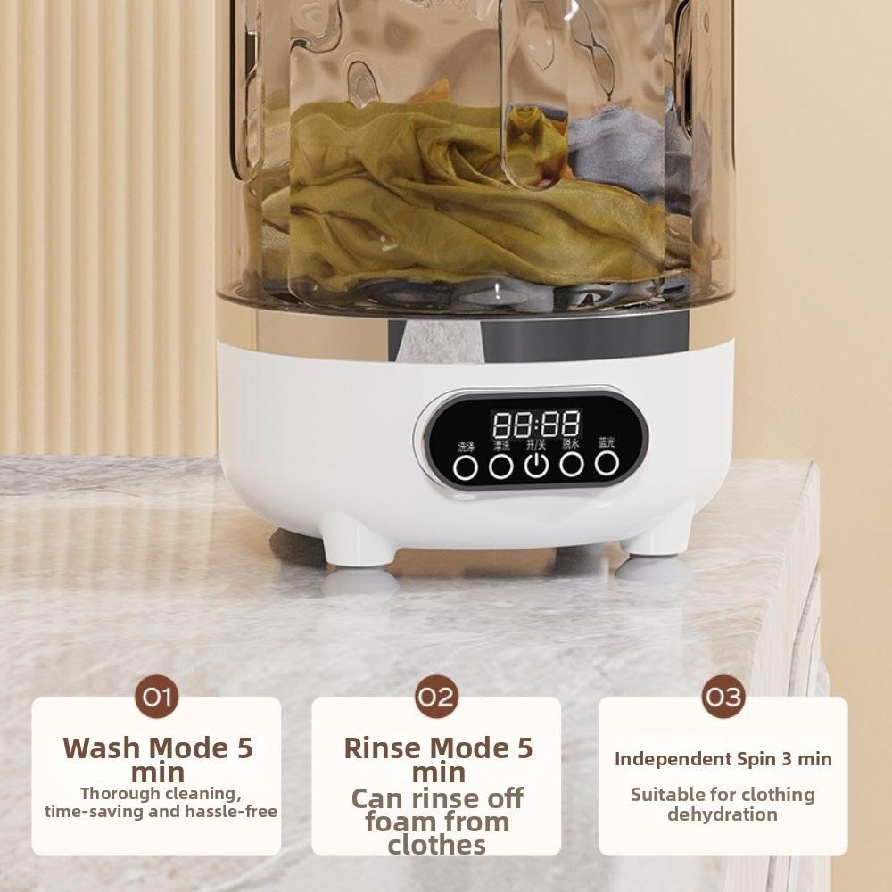 3L Mini Washing Machine Blue Light Underwear Cleaning Tool Portable Clothes Washer Travel