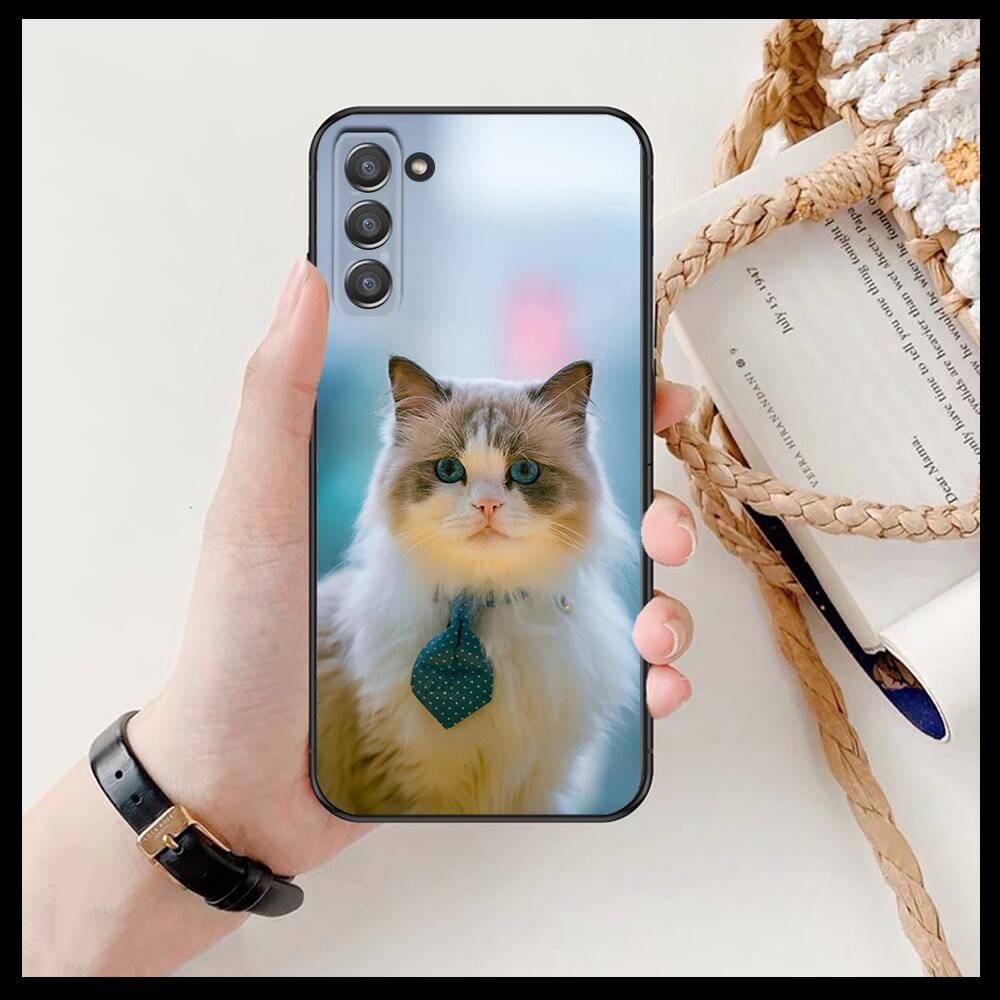 Funny Cartoon Cat Phone Cover Hull For SamSung Galaxy S6 S7 S8 S9 S10E S20 S21 S5 S30 Plus S20 Fe 5G Lite Ultra Edge