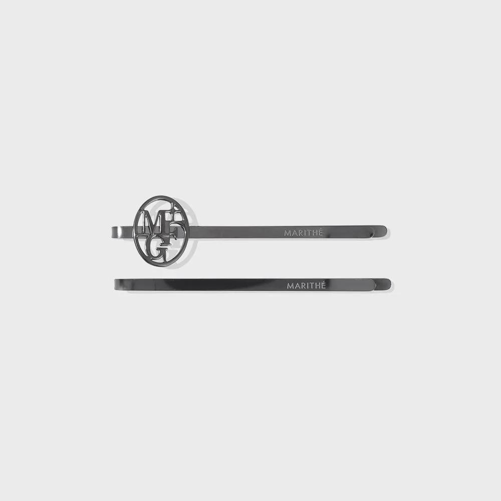 CIRCLE LOGO SLIM METAL HAIR PIN 2PACK Metal