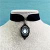 Gothic Fashion Halloween Pumpkin Moon Skull Couple Pendant Black Velvet Collar Necklace for Women Festival Party Jewelry Gifts