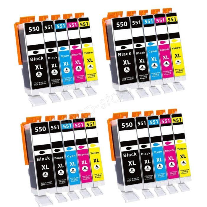

Cartouches d encre compatibles - CANON - C550/551 XL - Pack de 20 - Multi-couleurs - Jusqu à 3000 pages