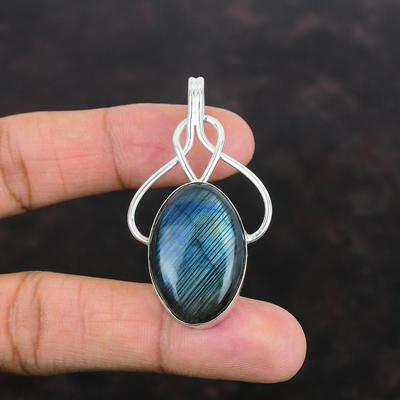 Labradorit Anhänger Echter Edelstein Anhänger Handgefertigter Schmuck 925 Sterling Silber Anhänger Labradorit Schmuck Designer Anhänger Geschenke für Ihn