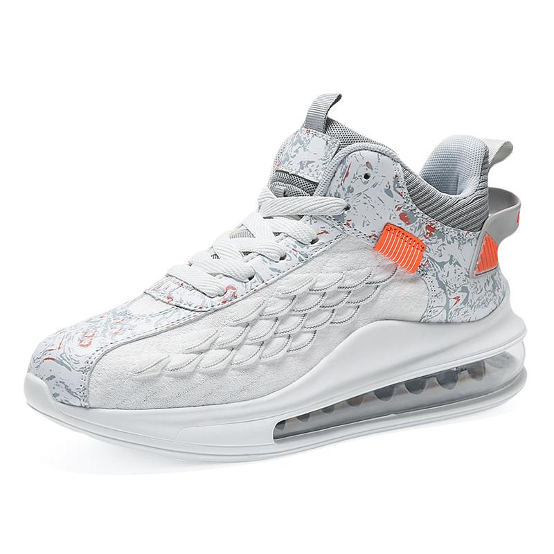 

Men s shoes Air cushion flying woven sneakers Large size fashion shoes Breathable mesh casual shoes fish scale running shoes 39