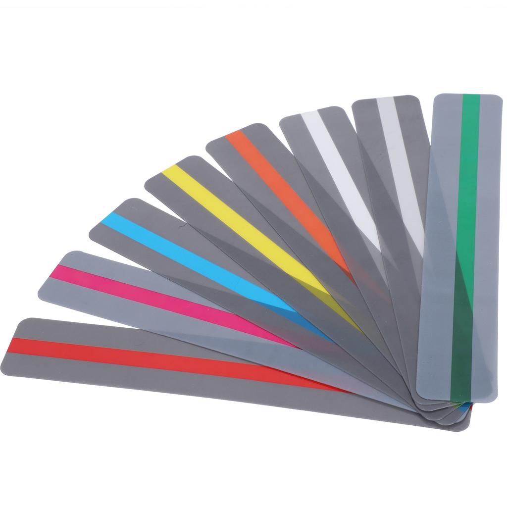 8Pcs Reading Strips Guided Highlight Colored Overlays Bookmark Plastic Tool Small