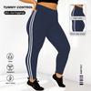 Casual Sports Trousers for Women High-waisted Milk Silk Large Size with Two Side Stripes 9-inch Trousers