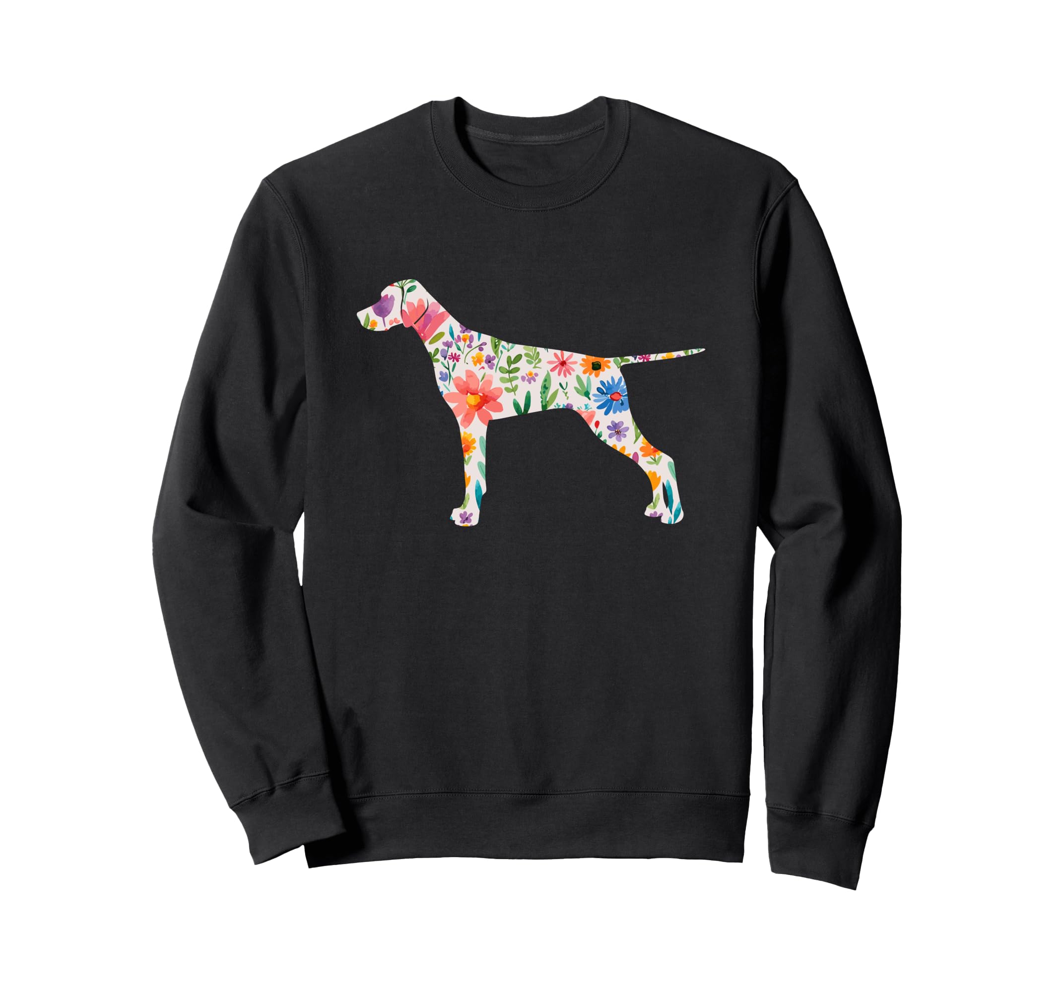 

English Pointer watercolor flower Sweatshirt design. чёрный