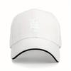 1 White LA Gothic Letter Baseball Cap Lightweight Elastic Polyester Machine Wash Perfect for Fitness and Outdoors