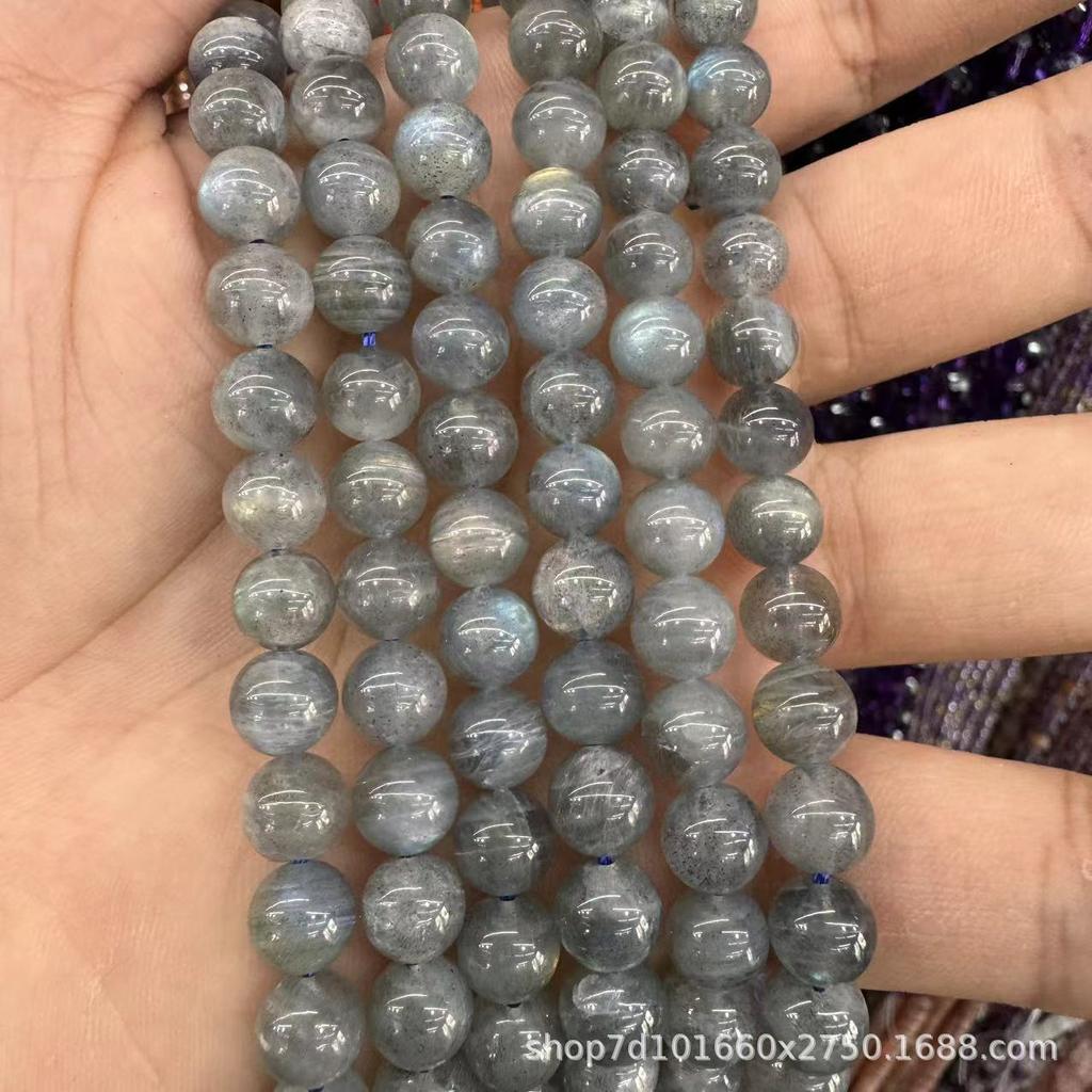 Natural Gray Moonstone and Labradorite Round Beads for DIY Jewelry - Popular Style, Semi-finished Accessories