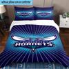 Charlotte-Hornets Logo Printed 3PCS Bedding Set, Includes A Duvet Cover and Two Pillowcases for Bedroom, Suitable for All Seasons Fan Gifts