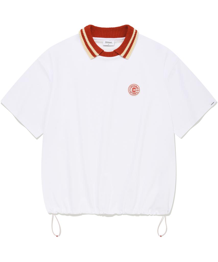COVERNAT Circle C Collar T-Shirt White