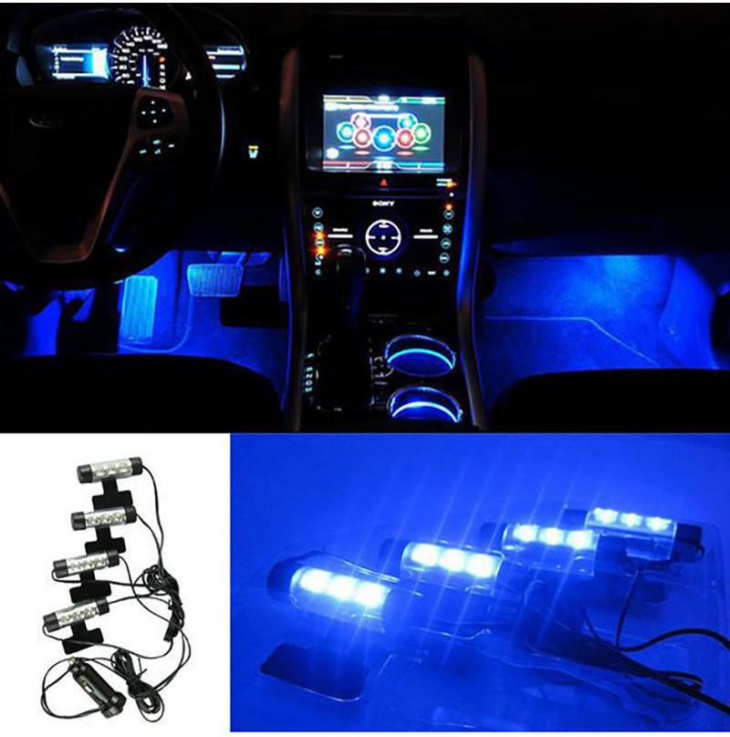 

Lamp Atmosphere Auto Led Light Foot Light Blue Pink Decorative Car Lights синій