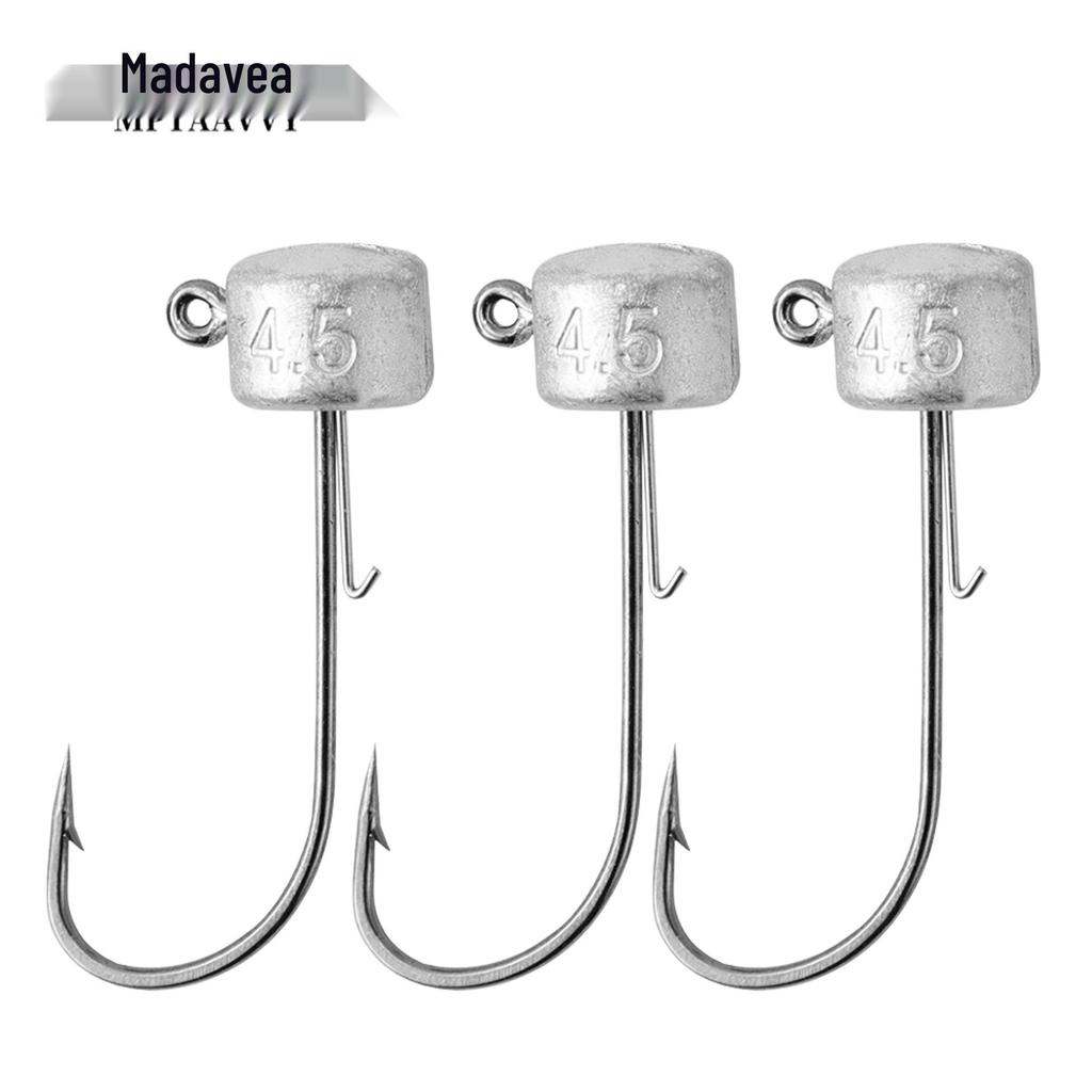 Ned Head Jigs Bass Hooks Lure with Soft Baits, Black Pit Fishing Hooks, Perch Hooks, 7g Micro Reinforced Blood Groove, Anti-Loss Design.