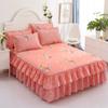 Home Decoration Brushed Printed Bed Skirt Bedding Three-piece Set Pillow Case Bed Cover