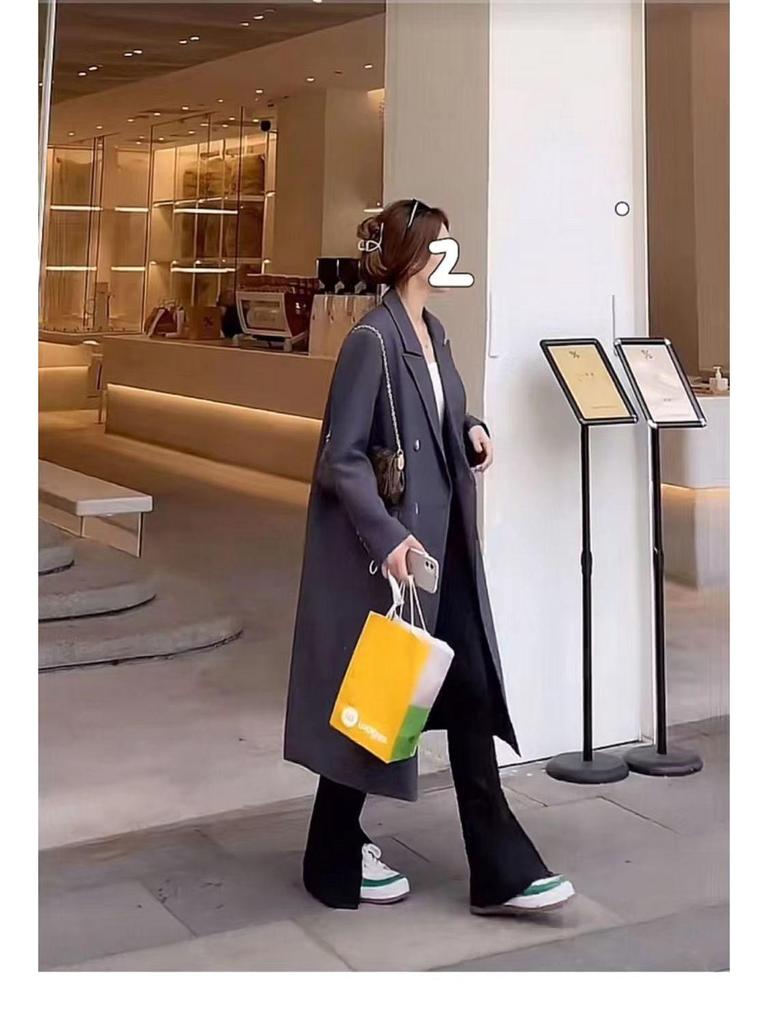 Abrigo Trench de Doble Botonadura de Gama Alta para Mujer de Largo Medio, Colección Primavera/Otoño 2025