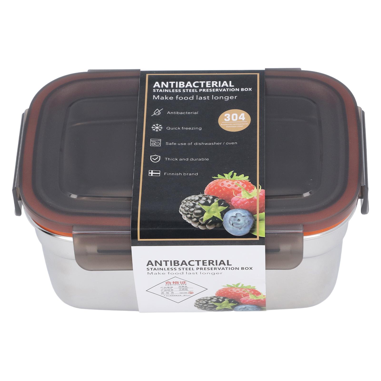 Stainless Steel Food Storage Container Multipurpose Safe Eco Friendly Leakproof Rectangular Food Storage Box for Home Travel