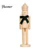 Christmas Holiday Tabletop Decorations Nutcracker Ornaments, Wooden Neutral Figures with Velvet Bow, DIY Decorative Soldier Statues Ornament
