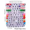 """WWJD"" Buchstaben Polymer Clay Perlen Armband Set": Europäischer/Amerikanischer Stil, 10er-Set Dankbarkeits-Glaubensarmbänder.