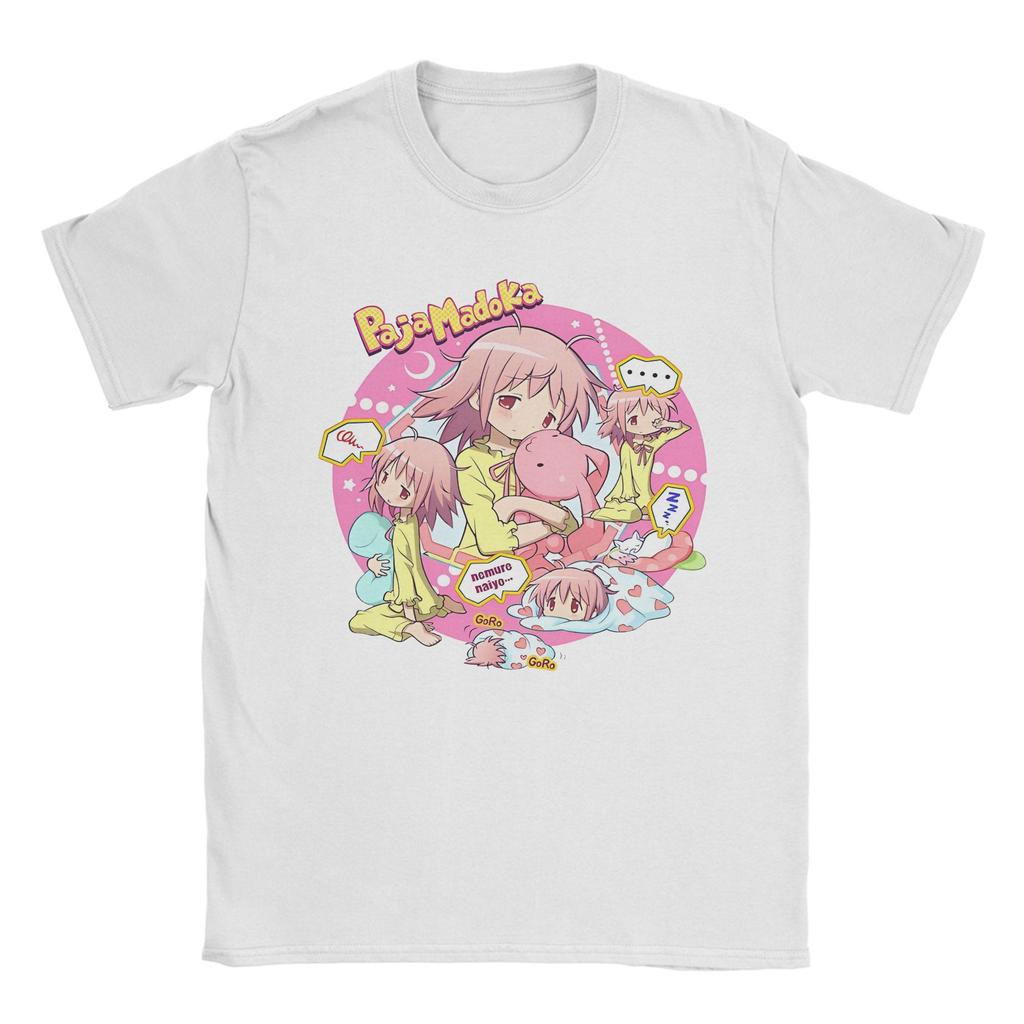 Puella Magi Madoka Magica Qbey Tshirts Men's Cotton Tops Priting Cute Kyubey Anime Round Neck Short Sleeve