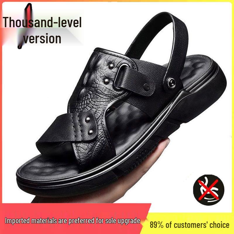 

Men s Wear-Resistant, Non-Slip Waterproof Sandals: Thick-Soled Outdoor & Beach Style for Comfort and Durability. 44 [Runs one size small]
