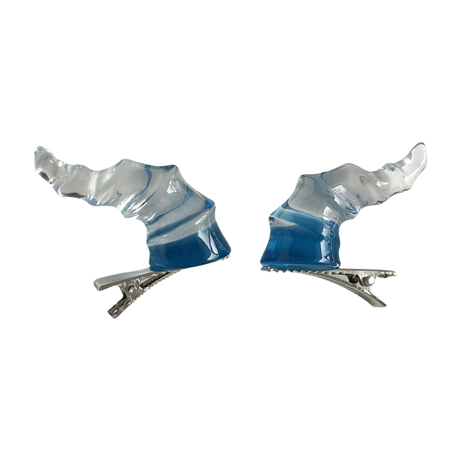 

1 Pair Devil Horn Hair Clip For Halloween Cosplay Event Comfortable Resin Hair Decoration For Halloween Props синій